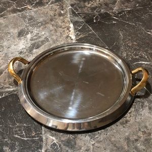 Heavy Stainless steel two toned serving tray 11.5”